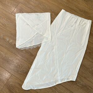 White, strapless, skirt set. Princess Polly size 12.